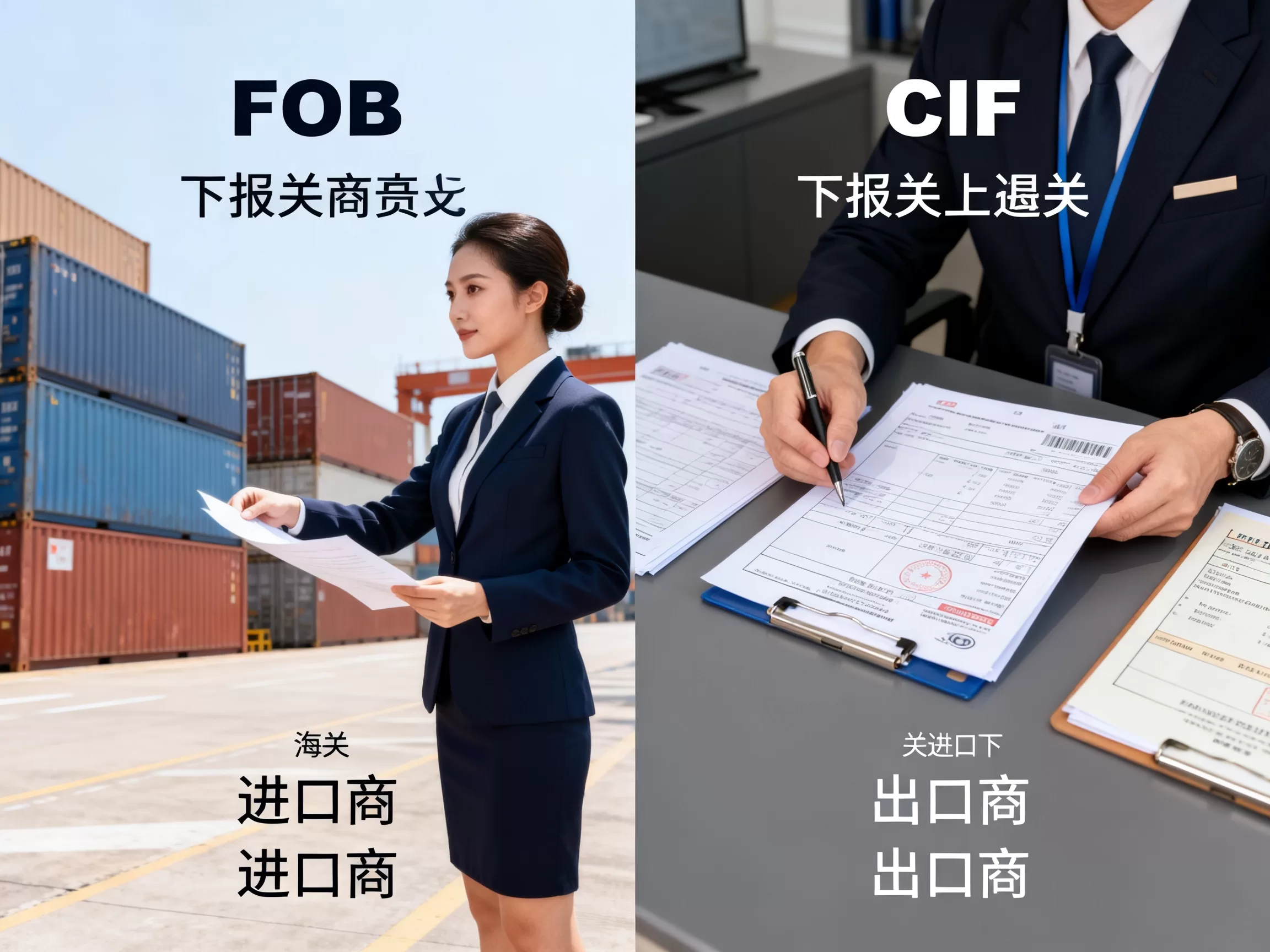 FOB和CIF下报关清关责任有何不同，谁负责清关费用？